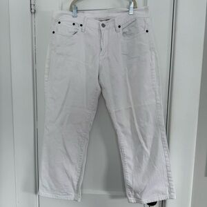 Lucky Brand White Denim Pants Cropped Size 10 30